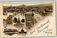 54516 W5560 Wittlich 1898 Lithographie Rathaus Eifelhäuschen Hotel Well Stadtwappen Seminar