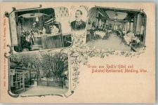 1120 Wien 12. Bezirk, Meidling 1899 Foto AK Gasthaus Hotel Redl