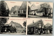 29386 W3122 Hankensbüttel - Rosenstraße Kirche Gasthaus Schnake Geschäftshaus Dammann
