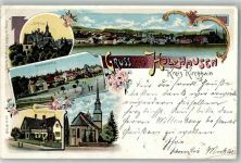 35274 W3575 Kirchhain 1900 Lithographie Holzhausen Gemeindeplatz Diakonissenheim Schloß