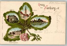 31582 W3070 Nienburg Weser 1900 Lithographie Baugewerkschule Schloß An der Weser Kirche