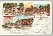 31515 W3050 Wunstorf 1898 Lithographie Gross Heidorn Gasthaus Küker Bahnhof Dorfstraße Bahnpost Wunstorf