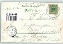 31515 W3050 Wunstorf 1898 Lithographie Gross Heidorn Gasthaus Küker Bahnhof Dorfstraße Bahnpost Wunstorf