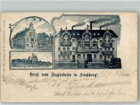 86316 W8904 Friedberg , Bay 1904 Gebrauchsspuren Lithographie Gasthaus Zieglerbräu Wallfahrtskirche Herrgottsruh Rathaus