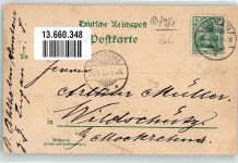 03253 O7981 Lugau , NL 1903 Lithographie Bahnhof Wappen Schulhaus