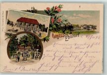 29574 W3112 Ebstorf 1898 Lithographie Hotel Altes Posthaus Postgarten