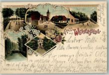 26655 W2910 Westerstede 1900 Lithographie Schloß Finkensolt Im Wittenheim Kirchenstraße Gardkrüger Rosenknospen