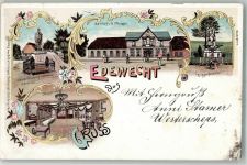26188 W2905 Edewecht 1899 Lithographie Kaiser Friedrich-Denkmal Gasthaus Mügge Mügge's Saal Kriegerdenkmal