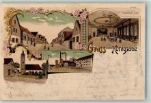 06449 O4321 Neu Königsaue 1898 Lithographie Breitestraße Zuckerfabrik Haedecker Ballsaal