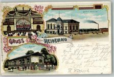 01809 O8312 Heidenau , Sachs 1900 Lithographie Gasthaus Heidenau Speisesaal Garten