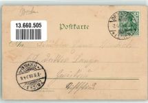01705 O8210 Deuben 1903 Lithographie Gasthaus Etablissement Wagner Konzert- und Ballsaal Musizierender Putto Schlittschuhbahn