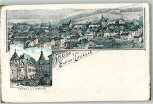 35321 W6312 Laubach , Hess Lithographie Vorläufer Druck um 1890 Schloss Laubach