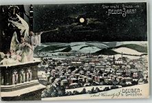 01705 O8210 Deuben 1918 - Posaunenengel Mondschein Neujahreskarte
