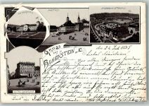 09337 O9270 Hohenstein-Ernstthal 1895 Lithographie Vorläufer Marktplatz Müttenmühle Hotel zum Schwanen
