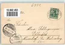 61267 W6392 Anspach , Taunus 1907 Lithographie Gasthaus Zeitz am Bahnhof Bahnpost Homburg
