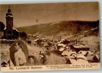 98724 O6426 Lauscha Foto AK Hochseilakt Todesfahrt in Lauscha Artist Mr. Leonardi Renner