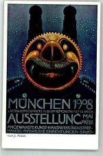 W8000 München Ausstellung München 1908 von Carl J. Palmie Münchner Kunst 1908 Künstlerkarte