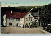 99885 O5806 Luisenthal , Thür Foto AK Gasthaus Luisenthal Reisebus Thüringer Wald Motorwagen-Ges. Pferdefuhrwerk