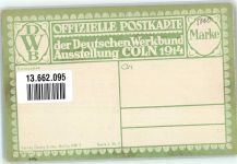 W5000 Köln Deutz 105 Ausstellung Serie I Nr. 4 Deutscher Werkbund 1914 Künstlerkarte
