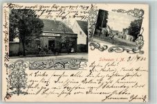 18258 O2625 Schwaan 1902 - Gasthaus Eisenbahn-Halle Dorfstrasse