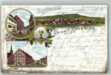 97355 W8711 Abtswind 1898 Lithographie Schule Hauptstrasse Friedrichsberg