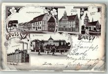 39249 O3302 Barby Elbe 1899 Lithographie Zuckerfabrik Kgl. Lehrerseminar St. Marien-Kirche Krankenhaus St. Gerorgii Magdeburgerstrasse