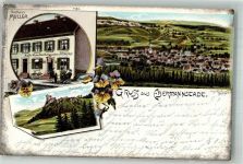 91320 W8553 Ebermannstadt 1900 Lithographie Gasthaus Müller Burg Neideck