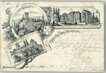45525 W4320 Blankenstein , Ruhr 1897 Lithographie Vorläufer Druck um 1890 Burg Blankenstein Hotel-Gasthaus Von Stein