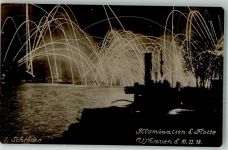 W2940 Wilhelmshaven Feuerwerk Illumination der Flotte Revolution 1918 Foto AK