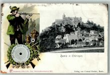 07389 O6843 Ranis 1915 - Schütze Schießscheibe Pokal Burg Ranis