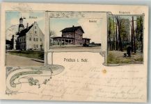 Priebus Przewoz 1911 Foto AK Rathaus Bahnhof Hungerturm