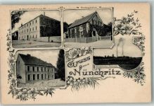 01612 O8403 Nünchritz 1913 - Post Gesellschaftshaus Chemische Fabrik Schule