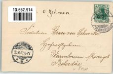 01594 O8401 Stauchitz 1907 - Schloss Postamt Bahnhof Kolonialwaren Dammköhler