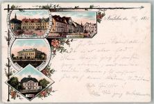 02742 O8713 Neusalza-Spremberg 1897 Lithographie Obermarkt Niedermarkt Amtsgericht Post