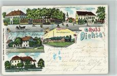 02906 O8921 Diehsa 1907 Lithographie Schloss Dampfsägewerk Postagentur Pfarrhaus Gerichtskretscham Möhl