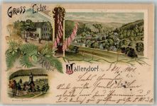 98739 O6427 Wallendorf 1901 Lithographie Apotheke Kirche