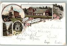 Zobten am Berge Sobotka 1897 Gebrauchsspuren Kirche Gasthaus auf dem Zobten Kapelle Lithographie