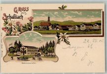 83666 W8176 Schaftlach 1905 Lithographie Bahnhofsgasthaus