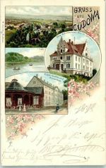 Bad Kudowa Kudowa-Zdroj 1899 Gebrauchsspuren Pension Villa Sanssouci Lithographie