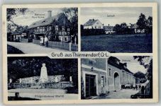02906 O8921 Thiemendorf b Niesky - Bäckerei Mühle Kriegerdenkmal Schloss Schule