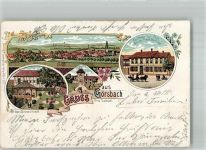 99765 O5501 Görsbach 1902 Lithographie Gasthaus zur Post Stadttor Gasthaus Möhrling