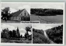 Schernewitz Tzschernowitz 1940 Foto AK Gasthaus Bellack Kirche Kanal Tschernow Feldpost WK II
