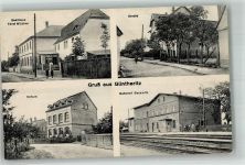 04519 O7272 Rackwitz - Güntheritz Bahnhof Gasthaus Fürst Blücher Schulhaus
