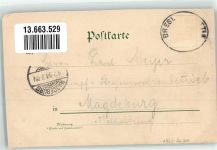 Beuthen a. d. Oder Bytom Odrzanski 1898 Gebrauchsspuren ev. Kirche Postamt kath. Kirche Marktplatz Lithographie
