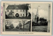 14669 O1551 Etzin 1912 - Dorfstrasse Pfarrhaus Kirche Bahnpost Nauen-Ketzin