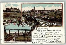 Znojmo Znaim 1898 Gebrauchsspuren Klosterbruck Lithographie