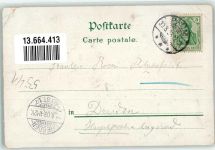 54614 W5544 Schönecken 1903 Gebrauchsspuren Lithographie Hotel Ronde