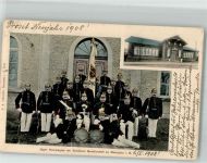 02742 O8713 Neusalza-Spremberg 1907 Foto AK Jäger Kompagnie der Schützengesellschaft Neusalza Trommeln Pickelhauben
