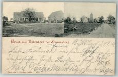 15344 O1261 Ruhlsdorf b Strausberg 1901 Gebrauchsspuren Dorfstrasse Bauernhof Dorfkirche