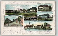 04668 O7241 Otterwisch Lithographie Hauptstrasse Bahnhof Schloss Pfarrhaus Bahnpoststempel
